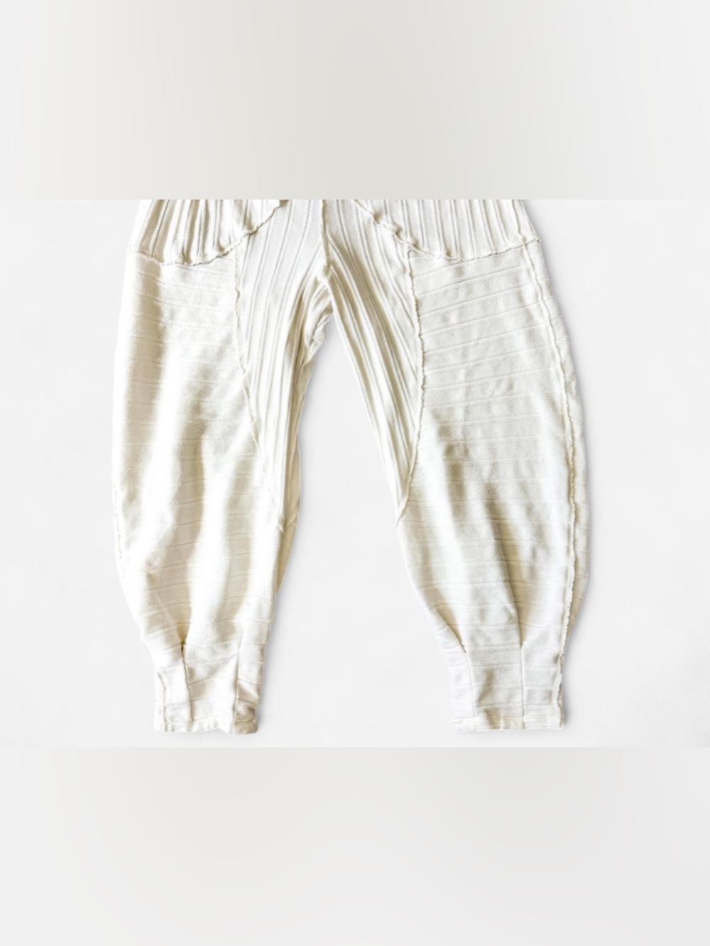 FREE PEOPLE Intimately Good Feels Joggers Textured Harem Pants Cream - Medium - Picture 7 of 15